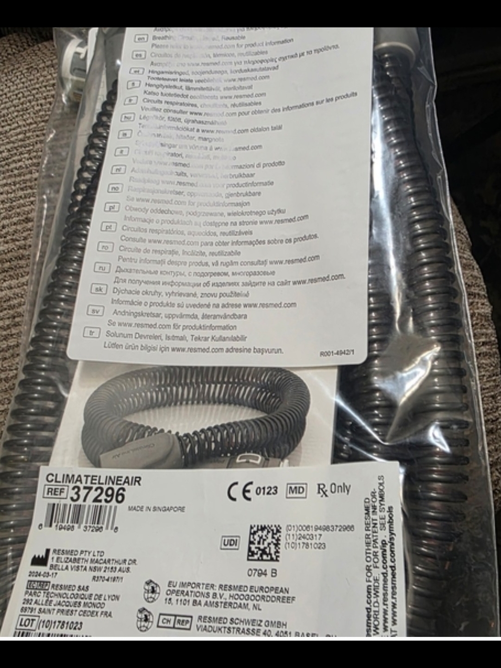 ResMed ClimateLineAir CPAP Hose - Gray